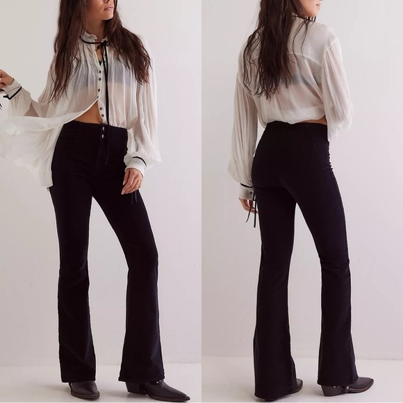 We The Free Denim - Free People We The Free Jayde Corduroy Flare Jeans in black size: 25
